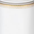 Ruban moiré élégant pour couronne, blanc 200 mm avec bordure nacrée dorée et finition spéciale, 25 m - Parfait pour les décorations et les fêtes | Floristik24.be