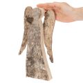 Figurine d'ange en bois et écorce de bouleau, 30 cm | Floristik24.be