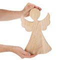 Ange décoratif en bois clair naturel, décoration de Noël, 30 cm | Floristik24.be