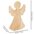 Ange décoratif en bois clair naturel, décoration de Noël, 30 cm | Floristik24.be