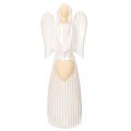 Floristik24 Figurine d'ange ornée d'un cœur, couleur blanc crème, 23 cm