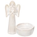 Floristik24 Bol décoratif en forme d'ange avec petite figurine et porte-bougie chauffe-plat rond, 10 cm, lot de 3
