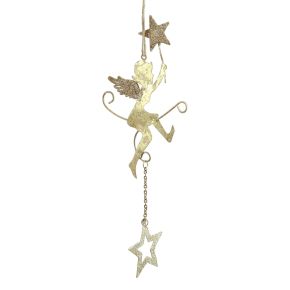 Floristik24 Pendentif ange étoile décoration de Noël à suspendre H28cm 3pcs