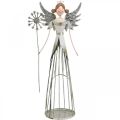 Floristik24 Figurine ange en métal, lanterne de Noël H31,5cm