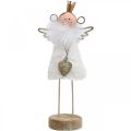 Floristik24 Figurine ange décoration de Noël bois métal blanc doré H20,5cm