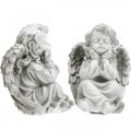 Floristik24 Figurine d&#39;ange petite décoration de tombe figurine de jardin gris H9cm 3pcs