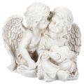 Floristik24 Décoration d'anges pour enfants, couple d'anges avec sculpture de cœur, 24 cm