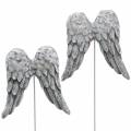 Floristik24 Ailes d'ange sur pique Décoration funéraire 10cm 3 pcs