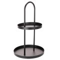 Floristik24 Plateau décoratif rond en métal à deux niveaux, 58 cm