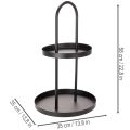 Plateau décoratif rond en métal à deux niveaux, 58 cm | Floristik24.be