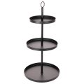 Floristik24 Présentoir de service rond en métal à trois niveaux pour la décoration de table à plusieurs étages, 61 cm