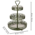Présentoir à étages en métal vert, trois niveaux, décor sapin, rond, 49 cm | Floristik24.be