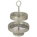 Floristik24 Plateau de service décoratif à deux étages avec poignée, motif étoile, 49 cm