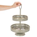Plateau de service décoratif à deux étages avec poignée, motif étoile, 49 cm | Floristik24.be