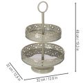 Plateau de service décoratif à deux étages avec poignée, motif étoile, 49 cm | Floristik24.be