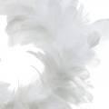 Floristik24 Décoration couronne de plumes blanches Ø25cm Décoration de Pâques Plumes véritables