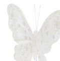 Floristik24 Papillon plume blanc avec mica 11cm 3pcs