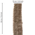Bordure en fausse fourrure pour décoration et loisirs créatifs, 15 x 180 cm, lot de 2 | Floristik24.be