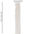 Ruban décoratif blanc duveteux, rouleau en fausse fourrure, 10 x 140 cm, 3 pièces | Floristik24.be