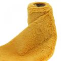 Floristik24 Ruban fourrure fausse fourrure jaune pour artisanat chemin de table 15×150cm