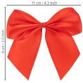 Nœud décoratif rouge, pré-noué pour le bricolage et l'emballage, 11 cm, 25 pièces | Floristik24.be