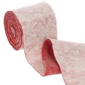 Ruban en feutrine, 100 % laine, bicolore, pour dessous de plat, ruban en feutrine blanc/rouge, 15 cm x 5 m | Floristik24.be
