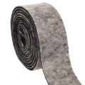 Floristik24 Ruban en feutrine, sangle pour casserole, 100 % laine, gris/noir, 7,5 cm de large, 5 m de long