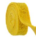 Floristik24 Bande de feutrine "Happy" jaune 7,5 cm 5 m
