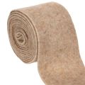 Floristik24 Ruban en feutrine de laine bicolore, vendu au mètre pour projets créatifs, marron/blanc, 15 cm x 5 m