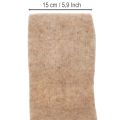 Ruban en feutrine de laine bicolore, vendu au mètre pour projets créatifs, marron/blanc, 15 cm x 5 m | Floristik24.be