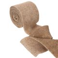 Ruban en feutrine de laine bicolore, vendu au mètre pour projets créatifs, marron/blanc, 15 cm x 5 m | Floristik24.be