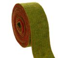 Floristik24 Ruban en feutrine bicolore pour dessous de plat, 100 % laine, rouge/vert, 7,5 cm de large, 5 m de long