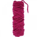 Floristik24 Cordon feutre avec fil fil de laine pour travaux manuels rose 20m