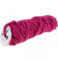 Floristik24 Cordon feutre avec fil fil de laine pour travaux manuels rose 20m