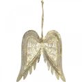 Floristik24 Ailes d&#39;ange, décoration en métal à accrocher, décorations d&#39;arbre de Noël dorées, aspect antique H11.5cm L11cm 3pcs