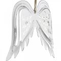 Floristik24 Ailes d&#39;ange à accrocher, décoration de Noël, pendentifs métal blanc H11.5cm L11cm 3pcs