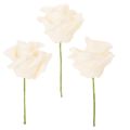 Floristik24 Roses artificielles couleur crème, fleur de 10 cm sur tige, lot de 100.