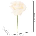 Roses artificielles couleur crème, fleur de 10 cm sur tige, lot de 100. | Floristik24.be