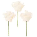 Roses artificielles couleur crème, fleur de 10 cm sur tige, lot de 100. | Floristik24.be