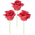 Floristik24 Roses rouges artificielles avec tige, 5 cm, lot de 100