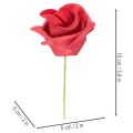 Roses rouges artificielles avec tige, 5 cm, lot de 100 | Floristik24.be