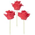 Roses rouges artificielles avec tige, 5 cm, lot de 100 | Floristik24.be