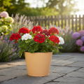 Pot de fleurs en métal, orange pastel, Ø16cm H14cm | Floristik24.be