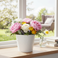 Pot de fleurs en métal, blanc pastel, Ø16cm H14cm | Floristik24.be