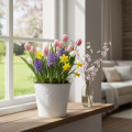 Pot de fleurs en métal, blanc pastel, Ø16cm H14cm | Floristik24.be