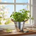 Seau avec anses en corde Ø14cm H12cm | Floristik24.be