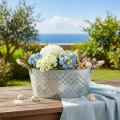Grand bol ovale en zinc, 31 cm x 20 cm, H 15 cm | Floristik24.be