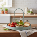 Plateau décoratif pour la cuisine et la table à manger, poignée haute, 18 cm | Floristik24.be