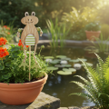 Pique de jardin déco en bois Grenouille Vert 3,5×7cm 12pcs | Floristik24.be