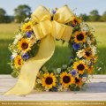 Ruban moiré pour couronne, jaune à bordure dorée, 125 mm x 25 m - Ruban de deuil de haute qualité, ruban décoratif, ruban pour nœud | Floristik24.be